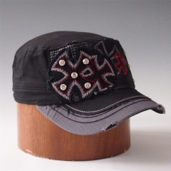 Distressed Embroidery  Military Cap