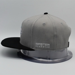 Fashion Grey Embroidery Flat Cap Snapback Caps and Hats