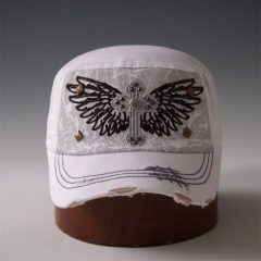 Distressed Rivet Military Cap