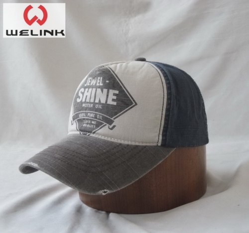 Five Panel Custom Printing Washed Baseball Cap