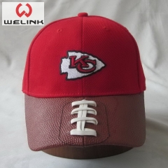 Welink High Quality Embroidery Logo PU Leather Cotton Baseball Cap