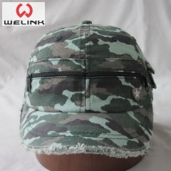 Welink High Quality Camo Cotton Zipper Baseball Cap