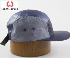 Five panel caps Men and women can wear fashionable patent leather casual hats