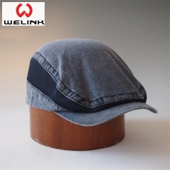 Hot Sale Custom Logo Men's Vintage Denim Adjustable Ivy Hat And Cap