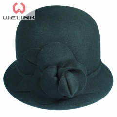 Fashion women 100% wool felt cloche cap hat custom color wool cloche