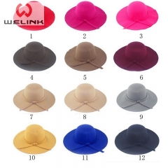 Fashion Women Ladies Felt Fedora Floppy Wide Brim Wool Hat