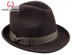 Classical 100% Wool Felt Wide Brimmed Fedora Hat